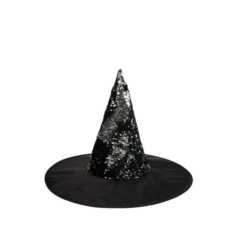 Hyde & EEK! Sequin Black Witch Hat decor